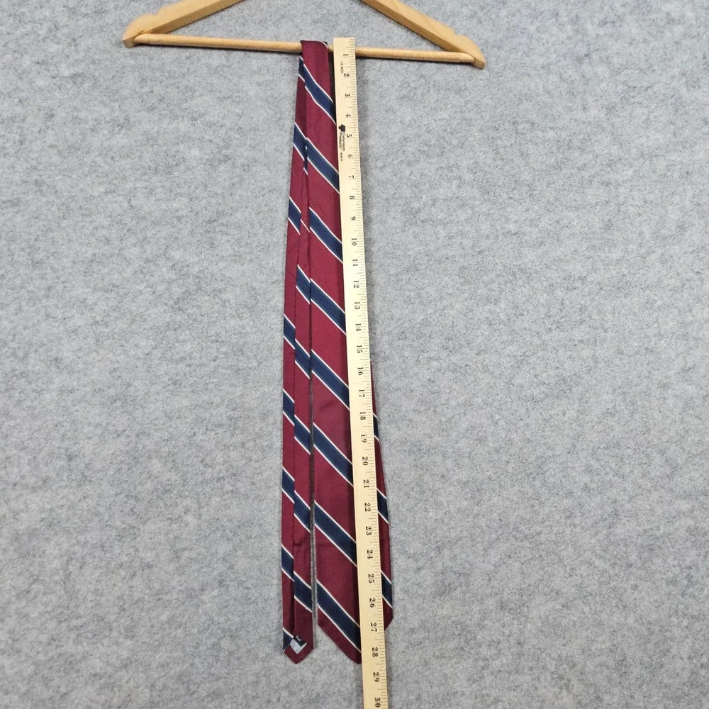 Robert Talbott‎ McCalls Men's Burgundy Blue Stripe Silk Neck Tie Hand Sewn SNAGS
